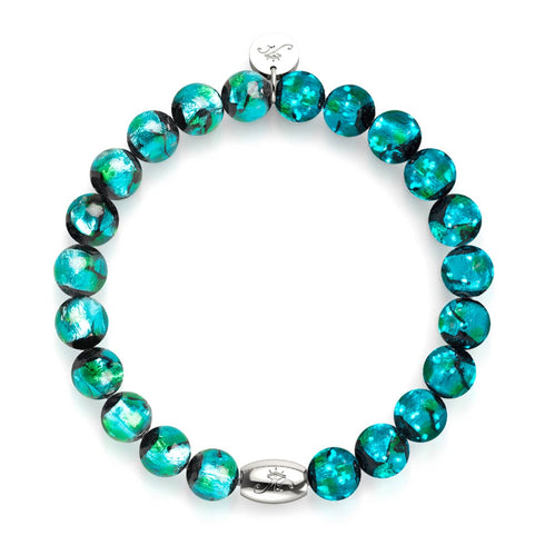Astra verte | Argent sterling 925 | Bracelet en verre solaire